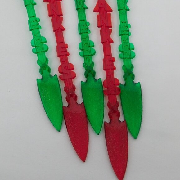 Frankies Tiki Room Lot of 5 Stir Swizzle Drink Sticks Red Green Las Vegas Bar - Picture 3 of 8